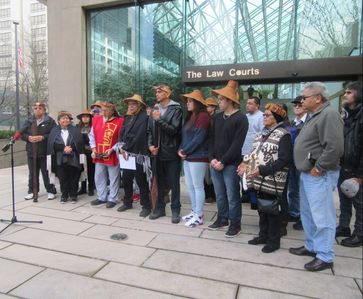 Members in front of Supreme Court in Vancouver
