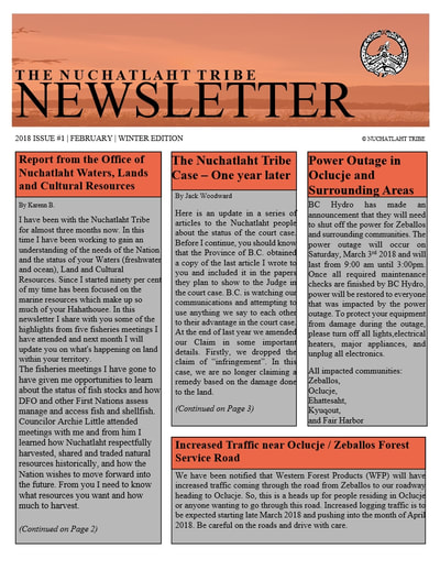 February 2018 Newsletter (Page 1)